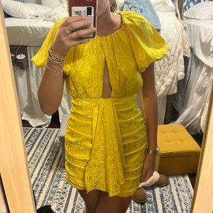 For love and lemons yellow mini dress